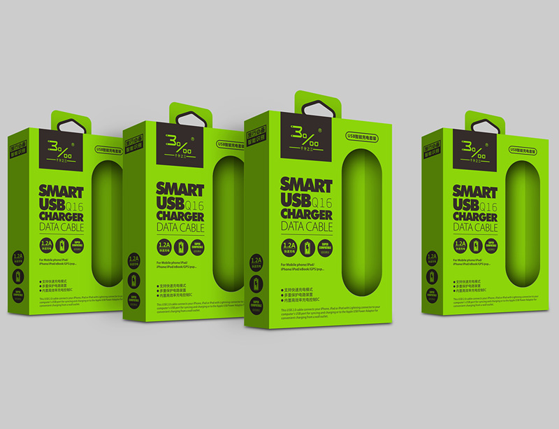 千分之三充电器包装设计 USB充电器包装盒设计