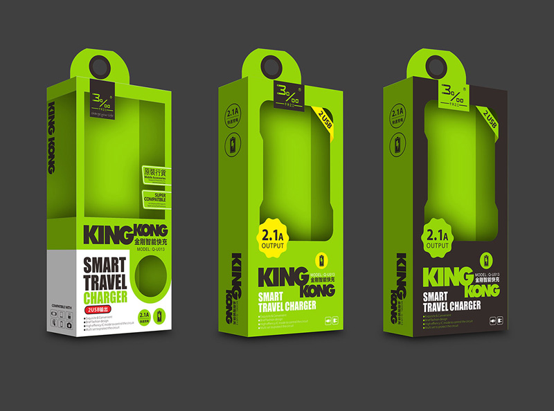 千分之三充电器包装设计 USB充电器包装盒设计