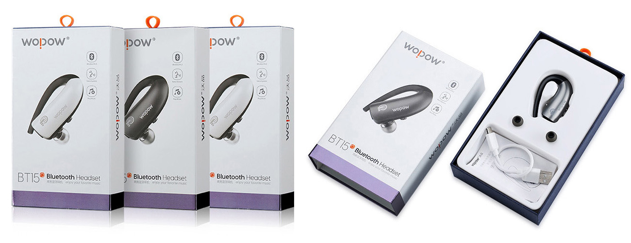 WOPOW bluetooth headset packing design